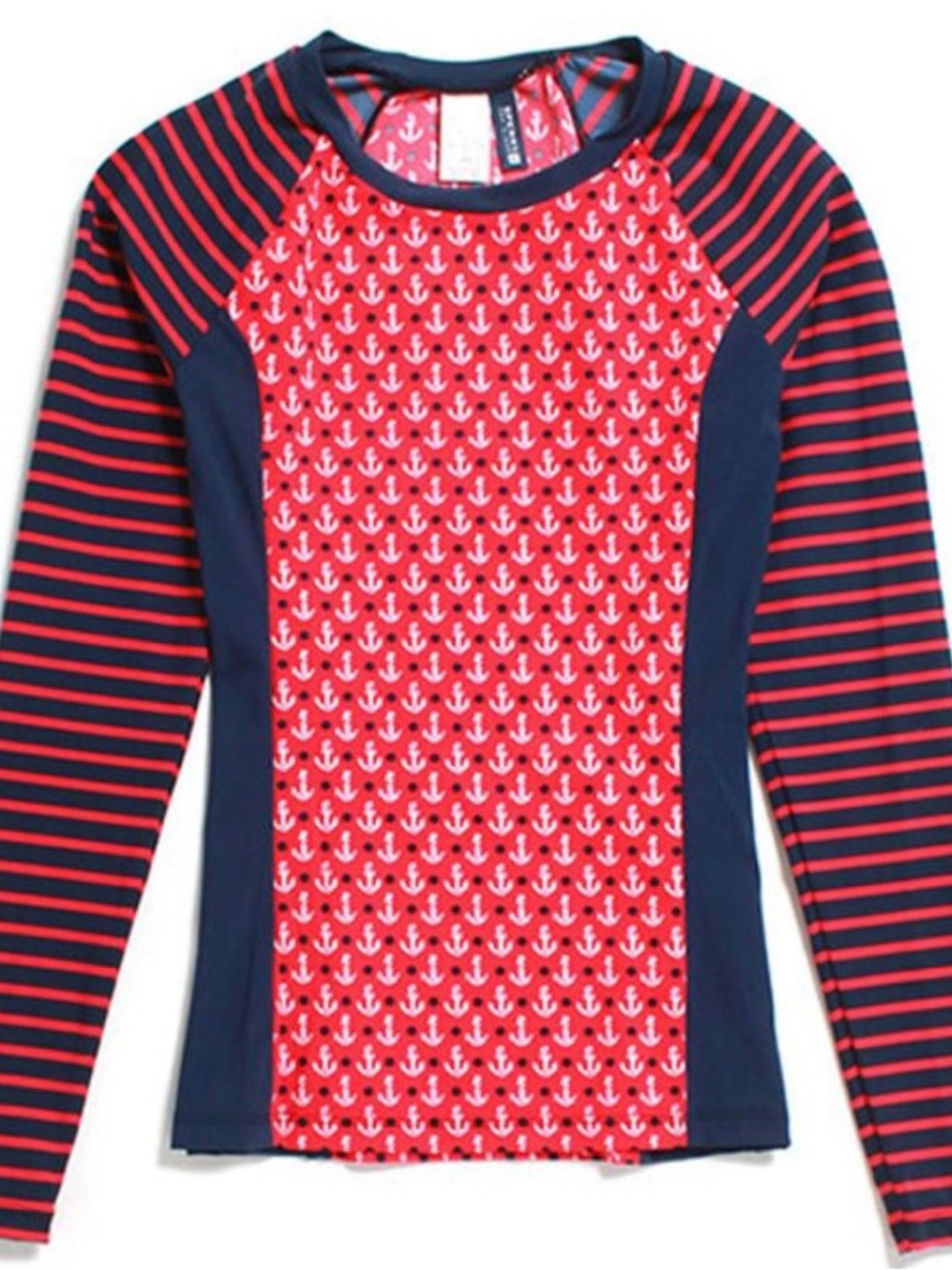 SPERRY Ladies Long Sleeve Rash Guard Swim Top Nautical Like New MEDIUM 🇺🇸
